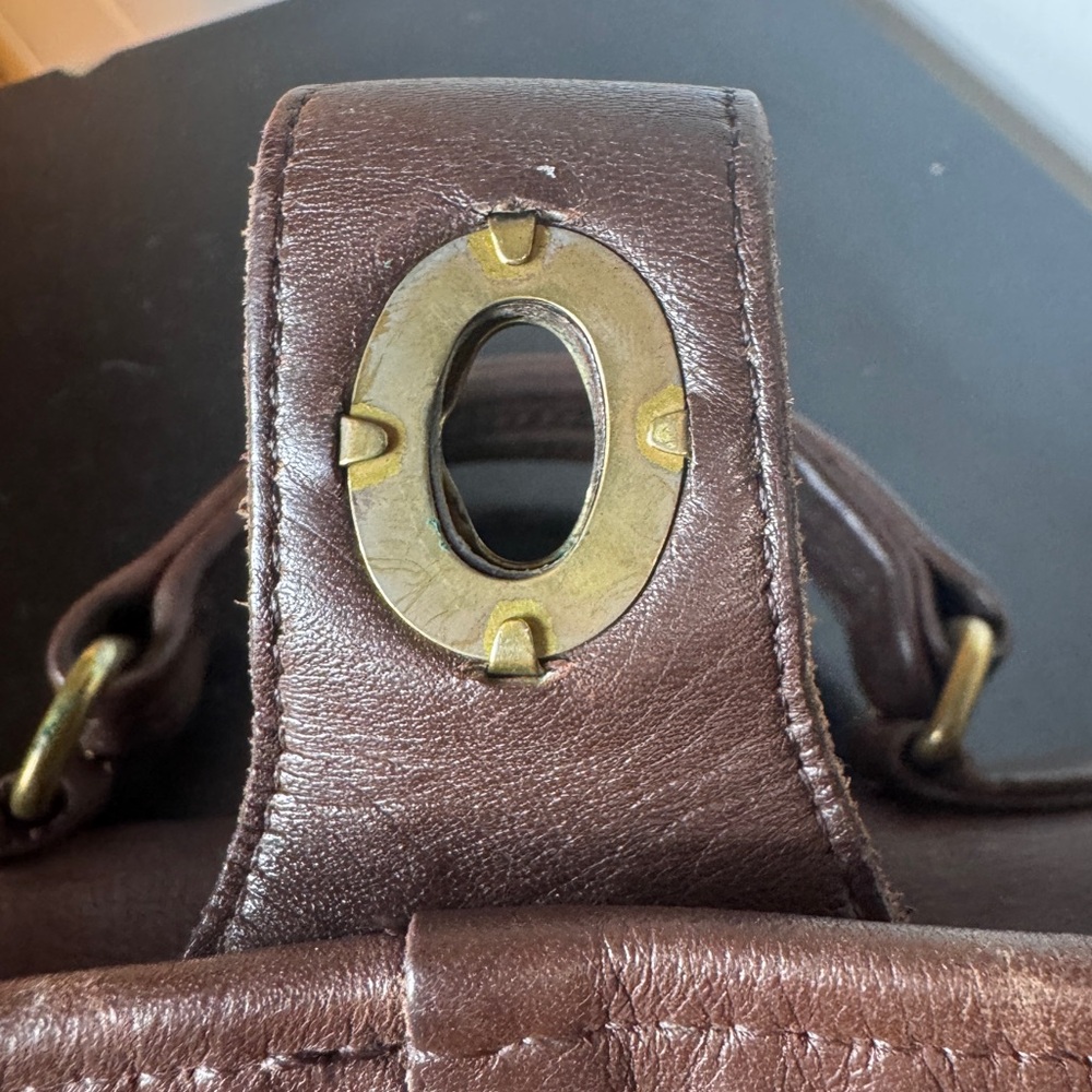 Vintage Coach Station Bag 5130 Brown Leather Crossbody Turnlock Bag 90s Classic - Picture 16 of 16